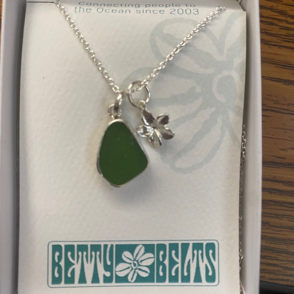 Seaglass and silver necklace